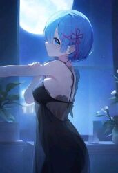 black_lingerie blue_eyes blue_hair lingerie re:zero_kara_hajimeru_isekai_seikatsu rem_(re:zero)