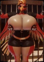 3d animated anthro avian big_breasts bird blender_(artwork) breast_play breast_sucking breasts digital_media_(artwork) female furry generation_2_pokemon ho-oh ho-oh_(morethreedee) huge_breasts legendary_pokemon machine milk milking_machine nintendo nipples pokemon pokemon_(species) solo sucking thick_thighs xlkev