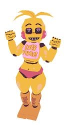 3d_(artwork) animatronic female female_focus five_nights_at_freddy's five_nights_at_freddy's_2 hand_gesture looking_at_viewer low_poly panties posing potatodoodles toy_chica_(fnaf) toy_chica_(love_taste)