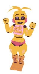 3d_(artwork) animatronic female female_focus five_nights_at_freddy&#039;s five_nights_at_freddy&#039;s_2 hand_gesture looking_at_viewer low_poly panties posing potatodoodles ps1_artstyle toy_chica_(fnaf) toy_chica_(love_taste) transparent_background