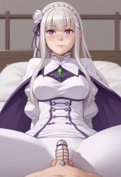 ai_generated chastity dominant_female emilia_(re:zero) femdom re:zero_kara_hajimeru_isekai_seikatsu small_penis_humiliation