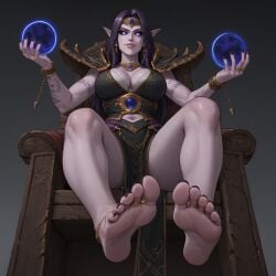 1girls abs ai_generated big_breasts blizzard_entertainment elf feet feet_fetish feet_focus feet_up female femdom foot_fetish huge_breasts purple_hair purple_skin rings sitting sitting_on_chair thick_thighs thighhighs tiara toe_ring toenail_polish toes toned_female void_elf warcraft world_of_warcraft xal'atath