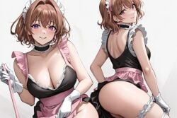 1girls ai_generated artist_request brainwashed breasts cardcaptor_sakura colored_eyes female happy_trance human hypnosis large_breasts light-skinned_female light_skin maid mind_control sakura_kinomoto short_hair wide_hips