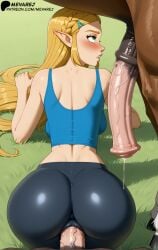 1girls ai_generated animal_penis ass ass_focus barefoot bike_shorts bimbo biting_lip black_pants black_shorts blonde_hair blue_clothes blush blushing_female braid braided_hair breast_press breasts breath_of_the_wild cameltoe caption cleavage erection feet from_behind from_behind_position grass green_eyes gym_uniform hair_ornament hairclip horny horny_female horse horse_penis horsecock huge_cock large_breasts long_hair looking_at_viewer looking_back mevarej multiple_penises outdoors pants pantylines patreon patreon_username penetration_through_clothes pointy_ears princess_zelda rolling_eyes sex_through_clothes side_eye solo solo_focus sports_bra sports_shorts sportswear the_legend_of_zelda thigh_gap thighs tight toes top-down_bottom-up underboob veiny_penis zelda_(breath_of_the_wild) zoophilia