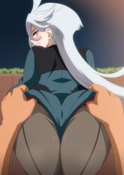 ass gundam_suisei_no_majo miorine_rembran pantyhose thighs white_hair