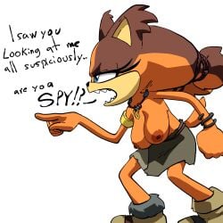 2024 2d 2d_(artwork) 2d_artwork ass blue_eyes breasts drpizzaboi1 female hair inker_comics inkershike sharp_teeth solo sonic_(series) sonic_the_hedgehog_(series) sticks_the_badger suspicion tagme tits_out