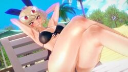 bikini blonde_hair debby_the_corsifa debby_the_corsifa_is_emulous female red_eyes