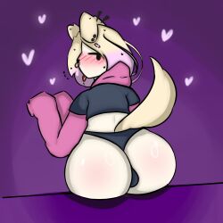 back_view big_ass big_butt big_hips femboy femboy_furry furry_dog furry_femboy kuki_lupkun sweat