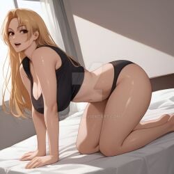 1girls ai_generated all_fours ass ass ass_focus ass_up bending bending_down bending_forward bending_over bent_forward bent_over blonde_female blonde_hair blonde_hair blonde_hair_female breast breasts breasts brown_eyes cleavage curvaceous curvaceous_body curves curvy curvy_body curvy_female curvy_figure deviantart exposed_ass exposed_breast exposed_breasts exposed_butt female female female_only hourglass_figure inner_sideboob jujutsu_kaisen light-skinned_female light_skin okosumo on_all_fours on_hands_and_knees sideboob solo solo_female voluptuous voluptuous_female watermark yuki_tsukumo