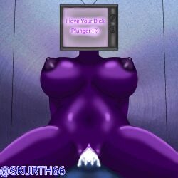 1boy 1girls 2d big_breasts big_penis cum cum_in_pussy cum_inside female male penis plunger_cameraman_(skibidi_toilet) pov riding_penis robot robot_girl screen_face sex skibidi_toilet skurth66 straight text tv_head tv_woman_(skibidi_toilet) vaginal_penetration violet_skin