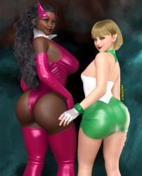 2girls 3d alien alien_girl alien_humanoid arisia_rrab ass big_ass big_breasts bottom_heavy breasts brown-skinned_female brown_body brown_skin bust busty chest curvaceous curvy curvy_figure dark-skinned_female dark_skin dc dc_comics fatality_(dc) female female_focus graxosian green_lantern green_lantern_(series) green_lantern_corps hips hourglass_figure huge_ass huge_breasts human knockkale large_ass large_breasts legs light_skin mature mature_female star_sapphire star_sapphire_(dc) star_sapphire_corps thick thick_hips thick_legs thick_thighs thighs top_heavy voluptuous voluptuous_female waist wide_hips xanshian yrra_cynril