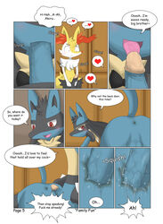 akiru_cario anal anal_sex being_watched braixen comic dialogue english_text erection lucario male nintendo page_5 penetration penis pokemon pokemon_(species) sex text video_games voyeur winick-lim yaoi