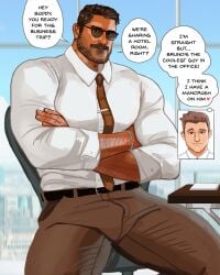 bara beard clothing comic daddy english_text gay hudsona male male/male male_only manly mature_male moustache muscular_male text