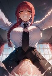 1futa 2d ai_generated ambiguous_pov bangs big_breasts big_penis black_pants blowjob braid braided_hair breasts chainsaw_man civitai clenched_teeth clothed clothing cock_ring cum cum_in_mouth cum_splatter cumming cumshot curvy dominant_futanari domination ejaculation erect_penis erection evil_grin fellatio futa_focus futa_only futa_sans_pussy futadom futanari futanari_focus gigantic_penis grin head_grab highres hips holding_head huge_breasts huge_cock huge_cumshot indoors light-skinned_futanari light_skin long_hair long_sleeves looking_at_viewer looking_down louisjunior low-angle_view makima_(chainsaw_man) necktie office_lady pants penis penis_out pov red_hair sadistic shirt smile source swirly_eyes taker_pov thick_thighs thighs tie uncensored veiny_penis voluptuous white_shirt wide_grin wide_hips wide_smile yellow_eyes