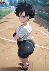 1girls ai_generated angry angry_expression angry_face ass ass_bigger_than_head big_ass big_thighs bike_shorts black_hair black_shorts blue_eyes bottom_heavy bottomwear breasts bubble_butt butt_crack butt_crack_outline curvy curvy_body curvy_figure dark_hair dragon_ball dragon_ball_z dumptruck_ass female female_focus female_human full_body full_body_view huge_ass large_ass light-skinned_female light_skin looking_at_viewer looking_back medium_breasts outdoors outside pale-skinned_female pale_skin pout pov pov_eye_contact pov_male repartz round_ass shiny_clothes shoes short_hair short_shorts side_view solo solo_female solo_focus spandex spandex_shorts spats spats_shorts spiky_hair standing sweat sweating sweaty sweaty_body sweaty_thighs thick_thighs thighs tight_bottomwear tight_clothing tight_pants tucked_shirt videl videl_(short_hair) white_shirt