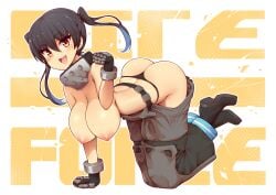 big_ass big_breasts big_butt big_thighs boobs breasts en'en_no_shouboutai enen_no_shouboutai fire_force half-dressed half_naked kotatsu_tamaki looking_at_viewer on_knees open_mouth skinny slim_waist tits tits_out virus-g