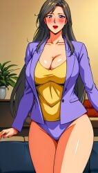 ai_generated big_breasts breasts business_suit business_woman chibo dress fujino_ninno junonboy legs mature mature_female mature_woman milf mommy mother mother_knows_breast panties underwear