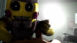 1boy 1girls 1male 3d 3d_animation animated animatronic animatronic_female bound bound_legs bright_light curved_to_the_right_penis five_nights_at_freddy's five_nights_at_freddy's_2 handjob hospital hospital_room human light light-skinned_male medical_mask nurse nurse_cap nurse_clothing nurse_uniform pov pov_eye_contact robot robot_girl sarma sound straight syringe tagme toy_chica_(fnaf) video