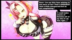 1girls 3d alternate_breast_size aqua3rdboss_va breasts cleavage clothed clothing comic_dub english_text female green_eyes hoyoverse huge_breasts kiro93591529 light-skinned_female light_skin mihoyo mihoyo_technology_(shanghai)_co._ltd. mole mole_on_breast nicole_demara pink_hair sound speech_bubble tagme text video voice_acted zenless_zone_zero