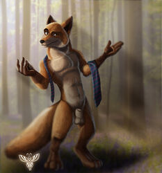 1boy 2015 anthro balls canine disney fox fur jakensitou looking_at_viewer male male_only mammal nick_wilde nude solo zootopia