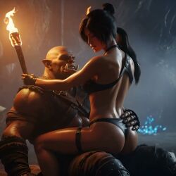 2026 ai_generated animated ass_focus ass_grab brown_hair cowgirl_position dominant dominant_female fantasy female femdom fit fit_female high_quality high_resolution highres lara_croft lara_croft_(survivor) leshay7 longer_than_10_seconds looking_at_viewer male moaning orc orc_male orgasm orgasm_face passionate penetration penis perfect_ass perfect_body perfect_legs ponytail pussy riding riding_cock riding_penis seductive_look sitting_on_lap sitting_on_person sound tagme tamed thong thong_bikini tight_pussy tomb_raider tomb_raider_(survivor) toned_female video video_games