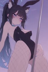 1girls ahe_gao ai_generated anime black_hair blue blue_eyes blue_hair bunny_girl bunnysuit catgirl hot icecat kromia krominya neko nekomimi penetration pole_dancing riding_penis sex tail vrchat vtuber