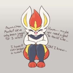 2026 3_toes ambiguous_gender anthro big_ears buckteeth cheek_tuft cinderace crouching dialogue dirty_talk english_text facial_tuft feet fur generation_8_pokemon hair hands_on_knees hands_on_legs humiliation humiliation_fetish juxtaposition lagomorph leporid longer_than_30_seconds looking_at_viewer mammal master multicolored_body multicolored_fur munnegunne nintendo open_mouth pokemon pokemon_(species) pokephilia_humiliation profanity rabbit shaming shaming_viewer smile solo sound still_image_with_sound talking_to_viewer teeth text toes tongue tuft video voice_acted wide_hips zlut385