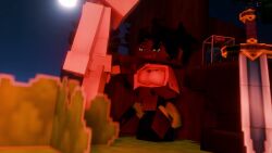 1boy 1girls 3d_animation animated handjob highlandr34 hytale minecraft mira_(highlandr34) night sound tagme video