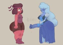 alternate_version_available artist_request big_ass big_breasts big_penis blue_body blush breasts_size_difference bubble_butt canon_couple cartoon_network cleavage erect_nipples erect_nipples_under_clothes fat_ass fat_cock futa_on_female futanari hair_covering_eyes huge_cock kotaro_(artist) large_penis lips long_penis looking_at_partner looking_at_partner's_penis looking_at_penis nipple_bulge nipples_visible_through_clothing penis_awe red_body round_ass ruby_(steven_universe) sapphire_(steven_universe) small_breasts steven_universe thick_thighs thighs veiny_penis