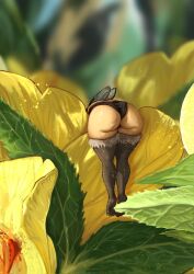 1girls ass bee bee_wings bent_over big_ass bumble_bee_(species) cellulite fat_ass feet female female_only flower funny leaves little_wings lower_body lower_body_only silly stockings thick_thighs thigh_highs thighhighs tiny tiny_female ved_art2 vedart2 wings yellow_body yellow_flower yellow_skin