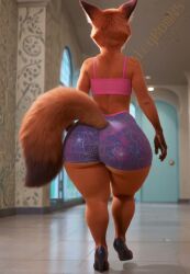 1boy ai_generated animated anthro ass_focus big_ass black_heels black_high_heels black_lipstick disney eyelashes facing_away fat_ass femboy fox furry furry_male heels high_heels high_thong huge_ass lipstick makeup male nick_wilde no_sound nose_piercing pink_tank_top purple_eyeshadow purple_shorts rear_view red_body red_fox red_fur short_shorts solo solo_male spandex spandex_clothing spandex_shorts tagme tail tank_top thick_eyelashes thick_thighs video vlrgromns walking walking_away zootopia zootropolis