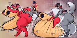 absurd_res anthro areola ass attribute_theft balls before_and_after big_areola big_balls big_breasts big_butt big_penis blush bodily_fluids breasts commanderthings cum cum_ballooning cum_inside duo european_mythology female fleshlight_position from_behind_position genital_fluids genitals greek_mythology gynomorph hi_res horn huge_balls huge_breasts huge_butt huge_cock hydra hyper hyper_abdominal_bulge hyper_balls hyper_breasts hyper_butt hyper_genitalia hyper_penis inflation intersex intersex/female larger_penetrated mythology nude penetration penis perching_position sex size_difference size_theft smaller_penetrated stand_and_carry_position standing standing_sex stomach_bulge thick_thighs transformation
