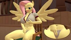 16:9 1girls 3d 3d_(artwork) anthro anthrofied big_breasts breasts clothing digital_media_(artwork) equid equine female female_only fluttershy_(mlp) friendship_is_magic furry hasbro hi_res mammal masturbation my_little_pony panties papadragon69 pegasus side-tie_panties solo straight_hair underwear vaginal_masturbation vaginal_penetration widescreen wings