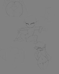 2girls ass breasts female fin fish_girl gardevoir gloves greyscale huge_ass large_breasts monochrome multi_eye multiple_girls naughty_face nintendo nipples nude ocarina_of_time pokemon pokemon_(species) princess_ruto_(young) sketch sweat the_legend_of_zelda theboogie young zora