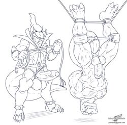 bondage bound dinosaucers male monochrome princess_dei wolfblade yaoi