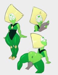 1boy 1girls alien alien_girl anus ass barefoot big_ass blonde_hair breasts bubble_butt cameltoe cartoon_network female gem_(species) guillion_(toshkarts) leotard pants_down penis penis_awe peridot_(steven_universe) pussy shortstack smaller_female steven_universe thick_thighs tights tights_down visor wide_hips