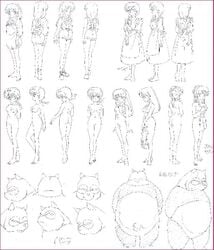 akane_tendo genma_saotome kasumi_tendo official_art panda ranma-chan ranma_1/2 ranma_saotome rough_sketch rule_63 sketch storyboard