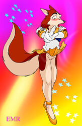 1girls anthro anthrofied balto_(film) bishoujo_senshi_sailor_moon cosplay embarrassed emr female female_only fur furry furry_only jenna lifted_skirt no_panties pussy sailor_venus_(cosplay) smooth_skin solo