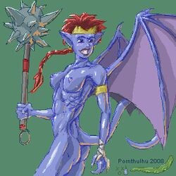 1girls 2008 demona disney female female_only gargoyles nipples pornthulhu solo tagme