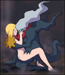 alice_(pokemon) black_hair blonde_hair blush brown_hair darkrai female flat_chest happy_sex interspecies irene long_hair open_mouth pokemon pokemon_(species) pokephilia sex