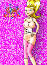 1girls areola atomic_betty betty's_mom bimbo blonde_hair breasts busty cleavage eyeshadow green_eyes hourglass_figure lipstick makeup milf nipples prince_jupiter pussy tanya_barrett voluptuous