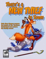 2boys anthro cover english_text fox gay male male_only poop_(artist) raccoon sly_cooper sly_cooper_(series) smooth_fur tagme text