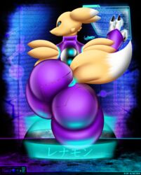 ambiguous_gender anthro anus ass big_butt canine digimon fox fur looking_back looking_down mammal raised_arm renamon sharp_claws solo thick_thighs zandolaf