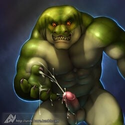 1boy abs anthro ayndrew balls biceps claws cum cum_everywhere cum_on_balls cum_on_penis cumshot erection fangs green_skin gregory handjob heart lizard male male_only masturbation messy muscles orgasm penis red_eyes reptile scalie smile solo spurt standing watermark