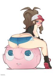 ass boots deeezel female fisticuffs_club hilda_(pokemon) jigglypuff laced_boots patrick_hateman pokemon pokemon_(species) solo tagme