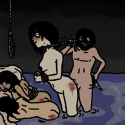 asphyxiation death execution female female_death hanged male multiple_deaths murder nipples noose penis straight