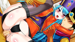 anal anal_access anal_only anal_only_panties anal_penetration anal_sex anus ass backless_panties backless_thong black_thong blue_hair blush breast_grab breasts censored clenched_teeth clothed_sex clothing dragon_quest dragon_quest_iii female g-string garter_straps gloves hat hero_(dq3) highres huge_breasts human large_breasts latex latex_suit leg_up legs lingerie long_hair looking_at_viewer male mosaic_censoring open_mouth panties penis pink_eyes priest_(dq3) roto saliva sex skin_tight smile spread_legs stockings straight string_panties thighhighs thighs thong thong_panties tiara trubka underwear