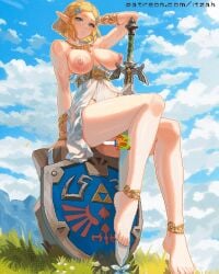 1girls animated blonde_hair breasts censored censored_pussy dress exposed_breasts hylian_shield itzah loop master_sword nintendo nipples pixel_animation pixel_art pixelated pointy_ears princess_zelda pussy shield short_hair solo sword tears_of_the_kingdom the_legend_of_zelda weapon zelda_(tears_of_the_kingdom)