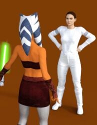 2girls ahsoka_tano female_only multiple_girls padme_amidala star_wars star_wars:_the_clone_wars tagme tearing_clothes togruta