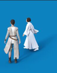 3d 3d_animation animated areolae color gif nipples princess_leia_organa rey simple_background star_wars stripping tagme the_force white_dress